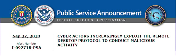 public security threat announcement by the FBI