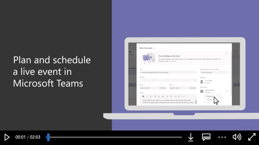 Plan and schedule a live event in Teams